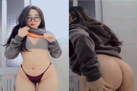 Em kính cận xinh đẹp phô mông to kích thích